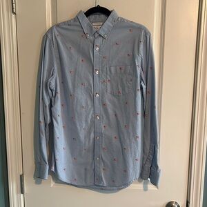 Old Navy Men’s Oxford American Flag Button Down Size Small